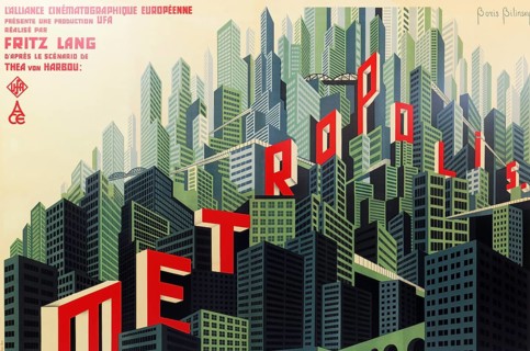 Film poster for the Ufa film Metropolis by Fritz Lang, French version