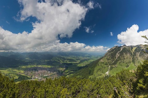 Panorama from Schattenberg, 1692m, on Oberstdorf, Allgäu, Bavaria, Germany, Europe