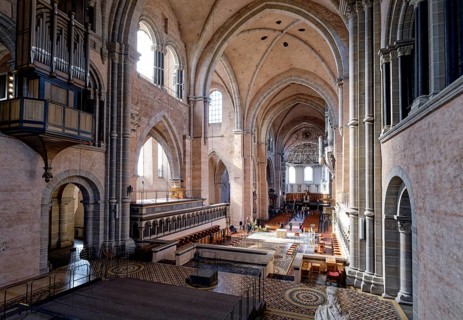Interior view of Trier Cathedral. UNESCO World Heritage Roman monuments, St Peter's Cathedral and