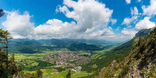 Panorama from Schattenberg, 1692m, on Oberstdorf, Allgäu, Bavaria, Germany, Europe