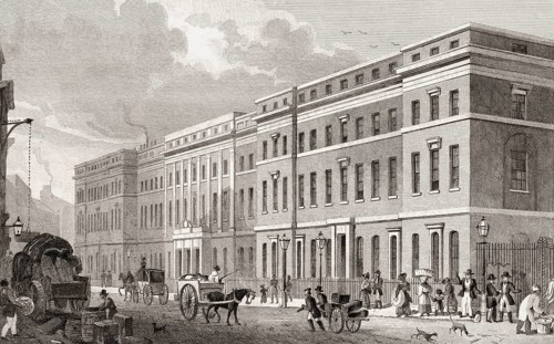 The Custom House, London, UK, illustration by Th. H. Shepherd, 1826