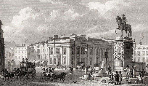 Charing Cross, London, UK, illustration by Th. H. Shepherd, 1826