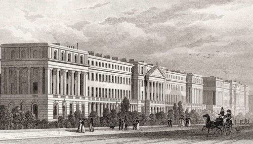 York Terrace, Regent's Park, London, UK, illustration by Th. H. Shepherd, 1826
