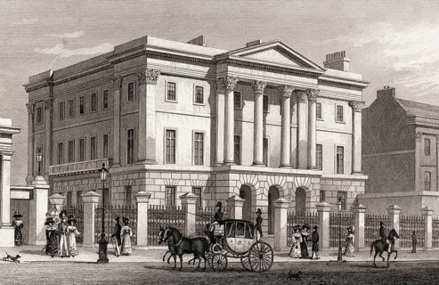 Apsley House, Hyde Park Corner, London, UK, illustration by Th. H. Shepherd, 1826