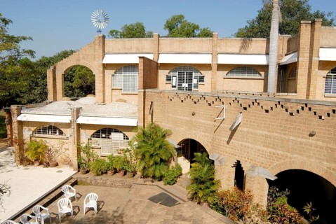 The Visitors Centre giving an overview of aims, activities and life of Auroville 1968, district