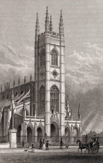 The Parish Church of St Luke, Chelsea, illustration by Th. H. Shepherd, 1828