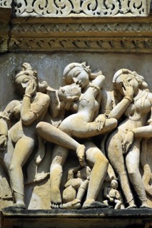Mithuna couples on wall of vishvanath temple Khajuraho madhya pradesh india