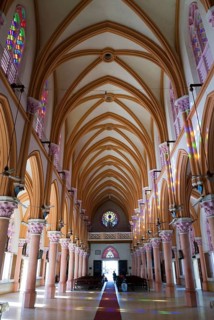 Interior, Saint Mary cathedral constructed in 1916, Madurai, Tamil Nadu, India, Asia