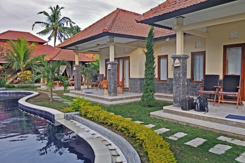 Bungalow complex with pool near Denpasar, Bali, Indonesia, Asia