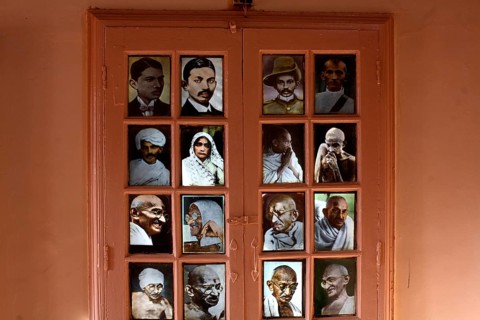Photographs of Mahatma Gandhi with wife Kasturba Gandhi at Satyagraha Ashram founded in 25-May-1915