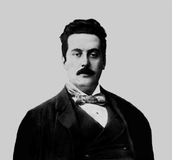 Giacomo Puccini, 1858 –1924, Italian composer, digitally edited according to a photograph