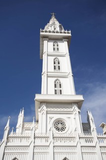Basilica of Our Lady of Dolours with three tower front tower 146 ft high and rear Bible tower 260