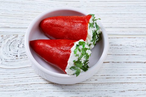 Pinchos filled pimientos piquillo pepper tapas pintxos from Spain food