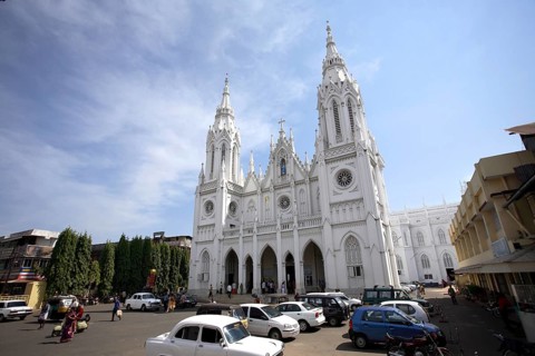 Basilica of Our Lady of Dolours with three tower front tower 146 ft high and rear Bible tower 260