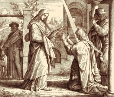 The Visitation, the visit of Blessed Virgin Mary to St. Elizabeth, by Julius Schnorr von Carolsfeld