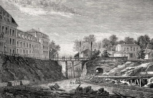The city of Rochefort digging of a new commercial port, France, 19th century, Europe