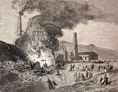 The Lundhill Colliery explosion, a coal mining accident on 19 February 1857 in Wombwell, Yorkshire,