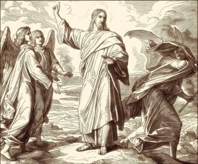 The temptation of Christ, New Testament, by Julius Schnorr von Carolsfeld, 1860