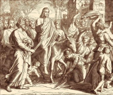 Jesus' Triumphal Entry into Jerusalem, New Testament, by Julius Schnorr von Carolsfeld, 1860