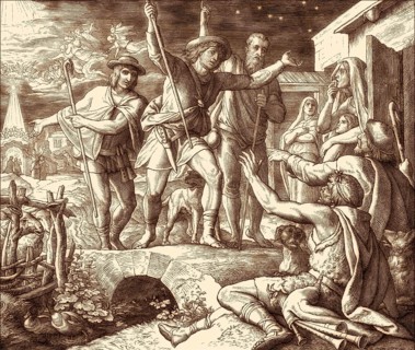 Shepherds spreading the good news, birth of the messiah, by Julius Schnorr von Carolsfeld