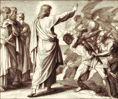 The exorcism of the Gerasene demoniac, New Testament, by Julius Schnorr von Carolsfeld, 1860