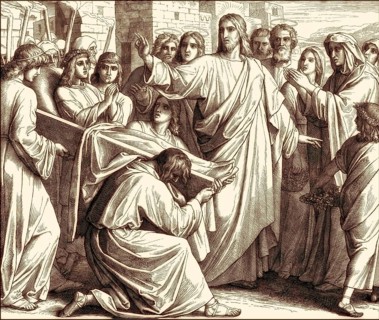The raising of the son of the widow of Nain, New Testament, by Julius Schnorr von Carolsfeld, 1860