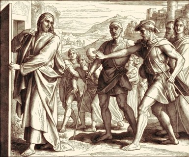 Healing the Blind, New Testament, by Julius Schnorr von Carolsfeld, 1860
