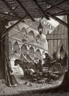 Courtyard of the former Victoria Hotel, Oslo, Norway, 19th century, Europe