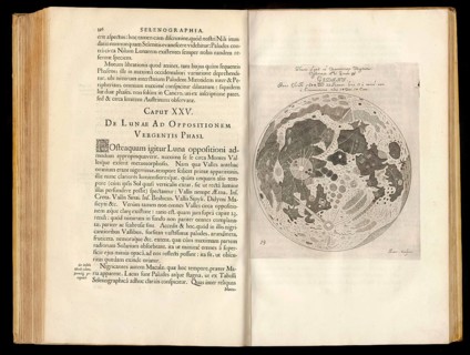 Selenographia, description of the moon, book by Johannes Hevelius, 1647