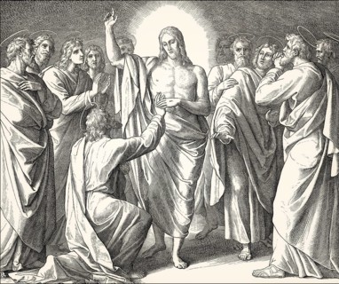 Doubting Thomas, New Testament, by Julius Schnorr von Carolsfeld, 1860