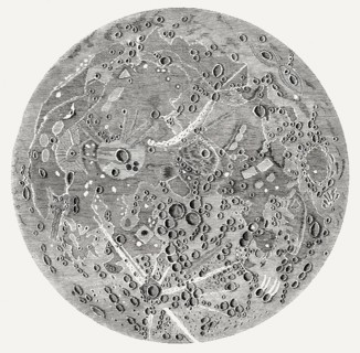 Map of the moon, after Chérubin d'Orléans (1613-1697), French scientific instrument maker