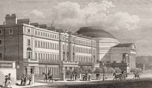 Cambridge Terrace, Regent's Park, London, UK, illustration by Th. H. Shepherd, 1826