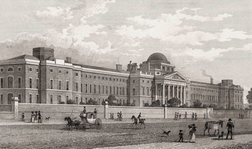Bethlem Hospital at St George's Fields, London, illustration by Th. H. Shepherd, 1828