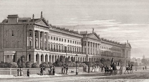 Hanover Terrace, Regent's Park, London, UK, illustration by Th. H. Shepherd, 1826