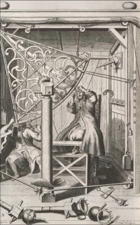 Observing the sky with a brass sextant, Machinae coelestis, 1673, Johannes Hevelius, Danzig