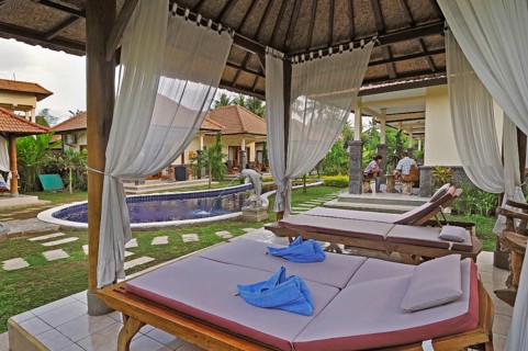 Bungalow complex with pool near Denpasar, Bali, Indonesia, Asia