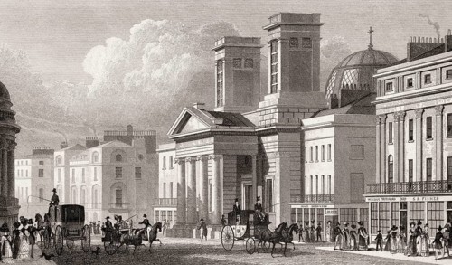 St George's Chapel, Regent Street, London, illustration by Th. H. Shepherd, 1828