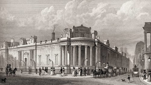 The Bank of England, London, UK, illustration by Th. H. Shepherd, 1826
