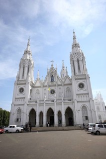 Basilica of Our Lady of Dolours with three tower front tower 146 ft high and rear Bible tower 260