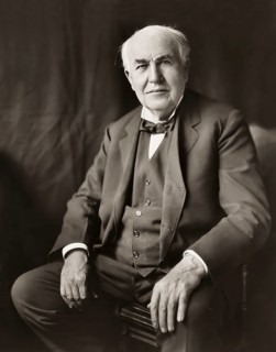 Portrait of Thomas Alva Edison, 1847, 1931, American inventor, c. 1922, digitally