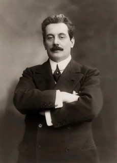 Giacomo Puccini, 1858 –1924, Italian composer, digitally edited according to a photograph by A.