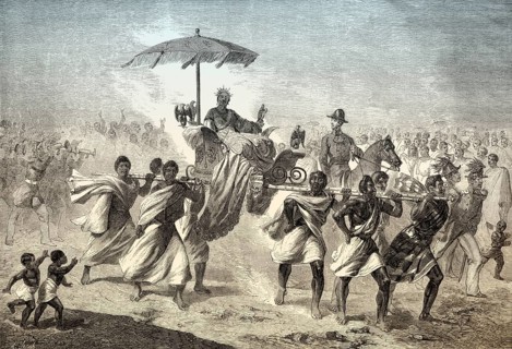 Ranavalona, Queen Of Madagascar in her sedan chair, 19th century