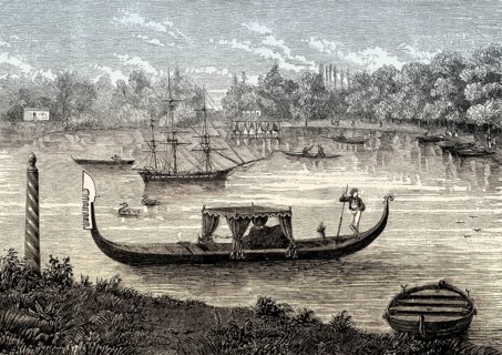 The Venetian gondola of Eugénie de Montijo, wife of Emperor Napoleon III, Fontainebleau, 19th