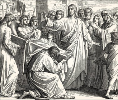 The raising of the son of the widow of Nain, New Testament, by Julius Schnorr von Carolsfeld, 1860