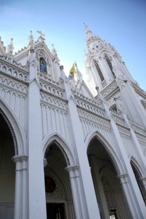 Basilica of Our Lady of Dolours with three tower front tower 146 ft high and rear Bible tower 260