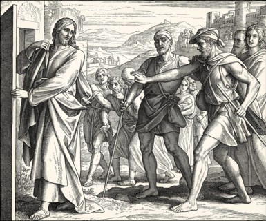 Healing the Blind, New Testament, by Julius Schnorr von Carolsfeld, 1860