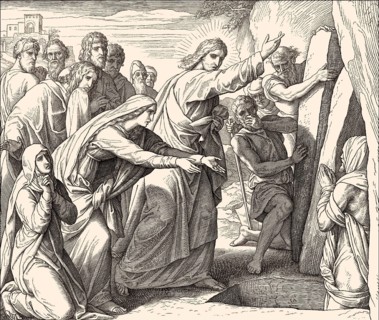 Raising of Lazarus, New Testament, by Julius Schnorr von Carolsfeld, 1860