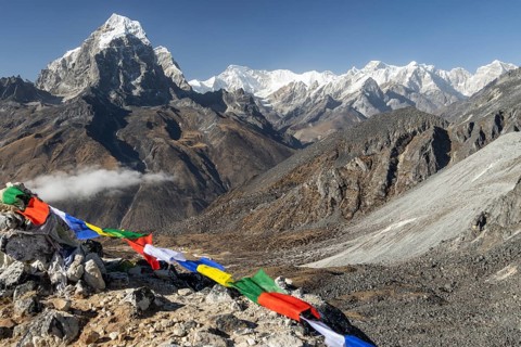 The eight-thousander Cho Oyu, Tenzing Peak and Hillary Peak honouring Sir Edmund Hillary and
