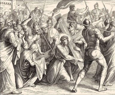 Christ Carrying the Cross, New Testament, by Julius Schnorr von Carolsfeld, 1860