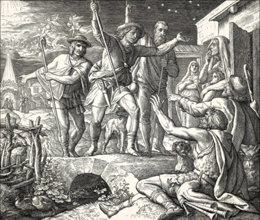 Shepherds spreading the good news, birth of the messiah, by Julius Schnorr von Carolsfeld